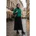 فستان أسود بغطاء رأس وجيب أمامي فستان أسود بغطاء رأس وجيب أمامي